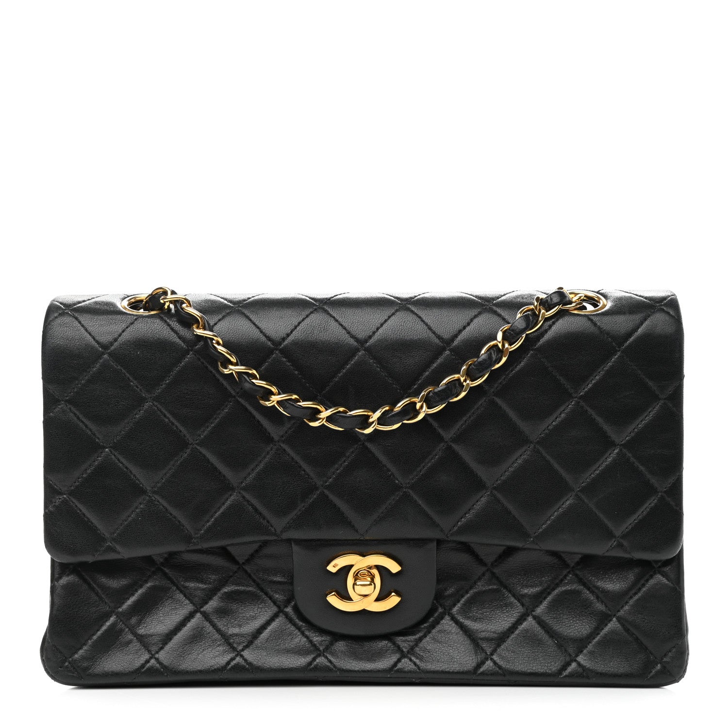 Chanel Lambskin Quilted Medium Double Flap Black 1 of 12