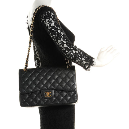 Chanel Caviar Quilted Jumbo Double Flap Black 2 of 8