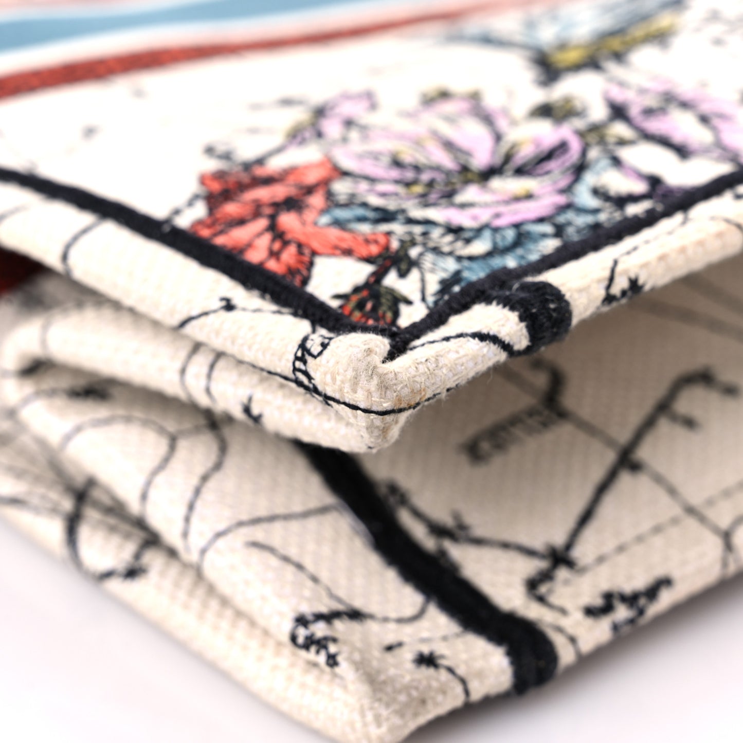Canvas Embroidered Large Zodiac Book Tote Latte Multicolor
