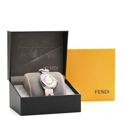 Fendi Stainless Steel Calfskin 34mm Momento Flower Quartz Watch 5 of 5