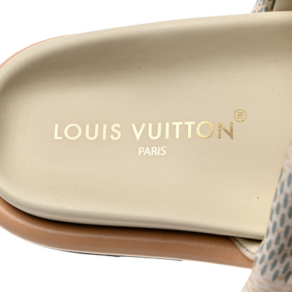 Louis Vuitton Nylon Damierlicious LV Pool Pillow Flat Comfort Mule 37 Light Blue 7 of 10