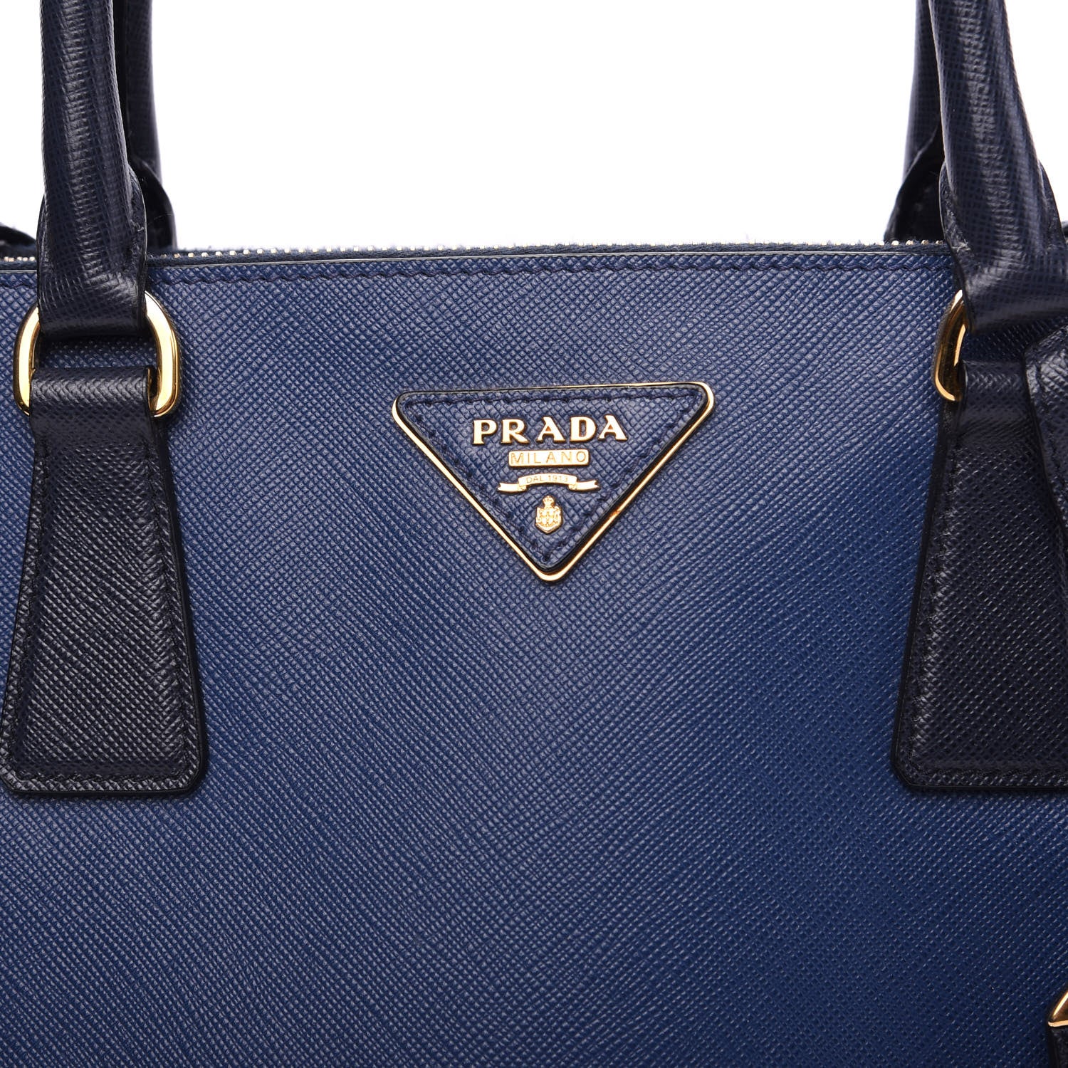 Prada Saffiano Lux Colorblock Medium Galleria Double Zip Tote Baltico Bluette 10 of 10