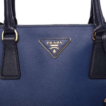 Prada Saffiano Lux Colorblock Medium Galleria Double Zip Tote Baltico Bluette 10 of 10