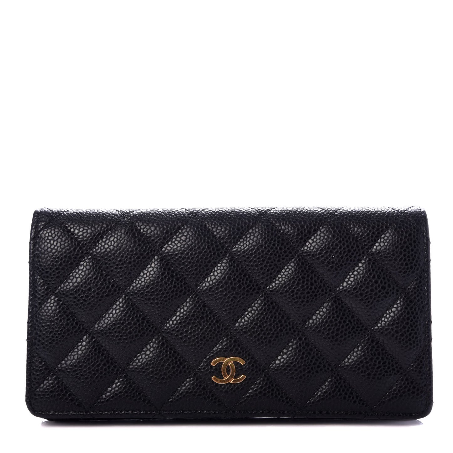 Caviar Quilted Yen Wallet Black