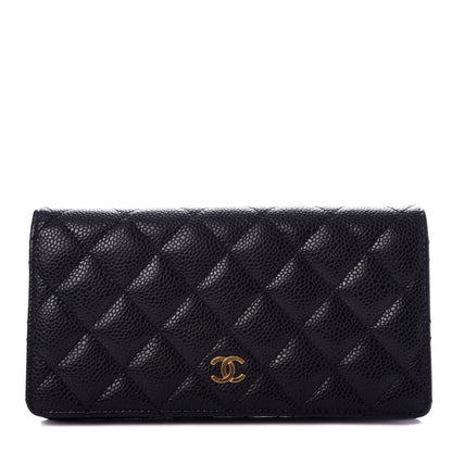Chanel Caviar Quilted Yen Wallet Black 1 of 7