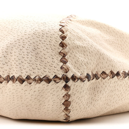 Bottega Veneta Cervo Deerskin Perforated Pekary Hobo Cream 10 of 10