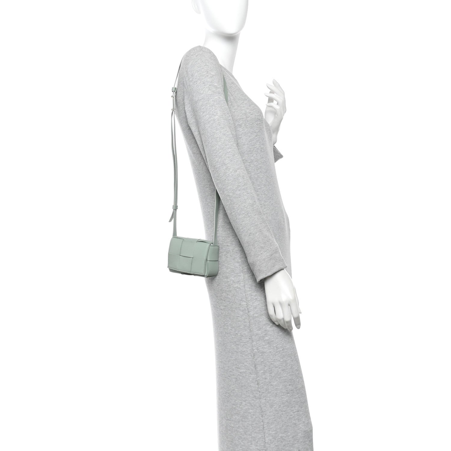 Bottega Veneta Lambskin Maxi Intreccio Candy Cassette Crossbody Bag Sage 2 of 9