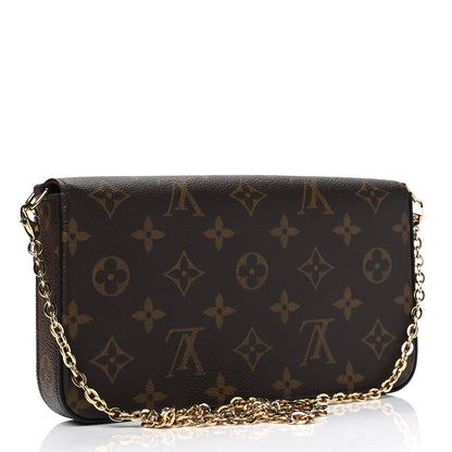 Louis Vuitton Monogram Pochette Felicie Chain Wallet Fuchsia 2 of 5