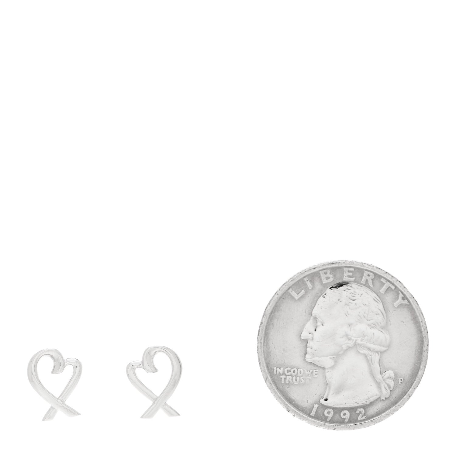 Tiffany Sterling Silver Mini Paloma Picasso Loving Heart Earrings 2 of 5