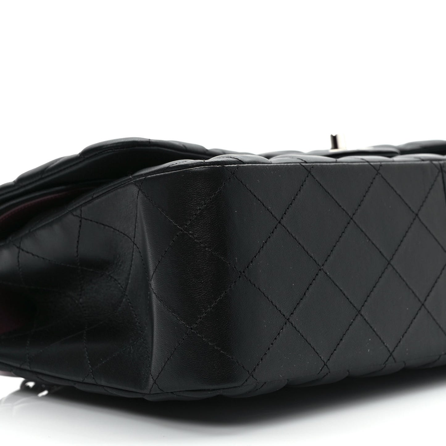 Lambskin Quilted Jumbo Double Flap Black