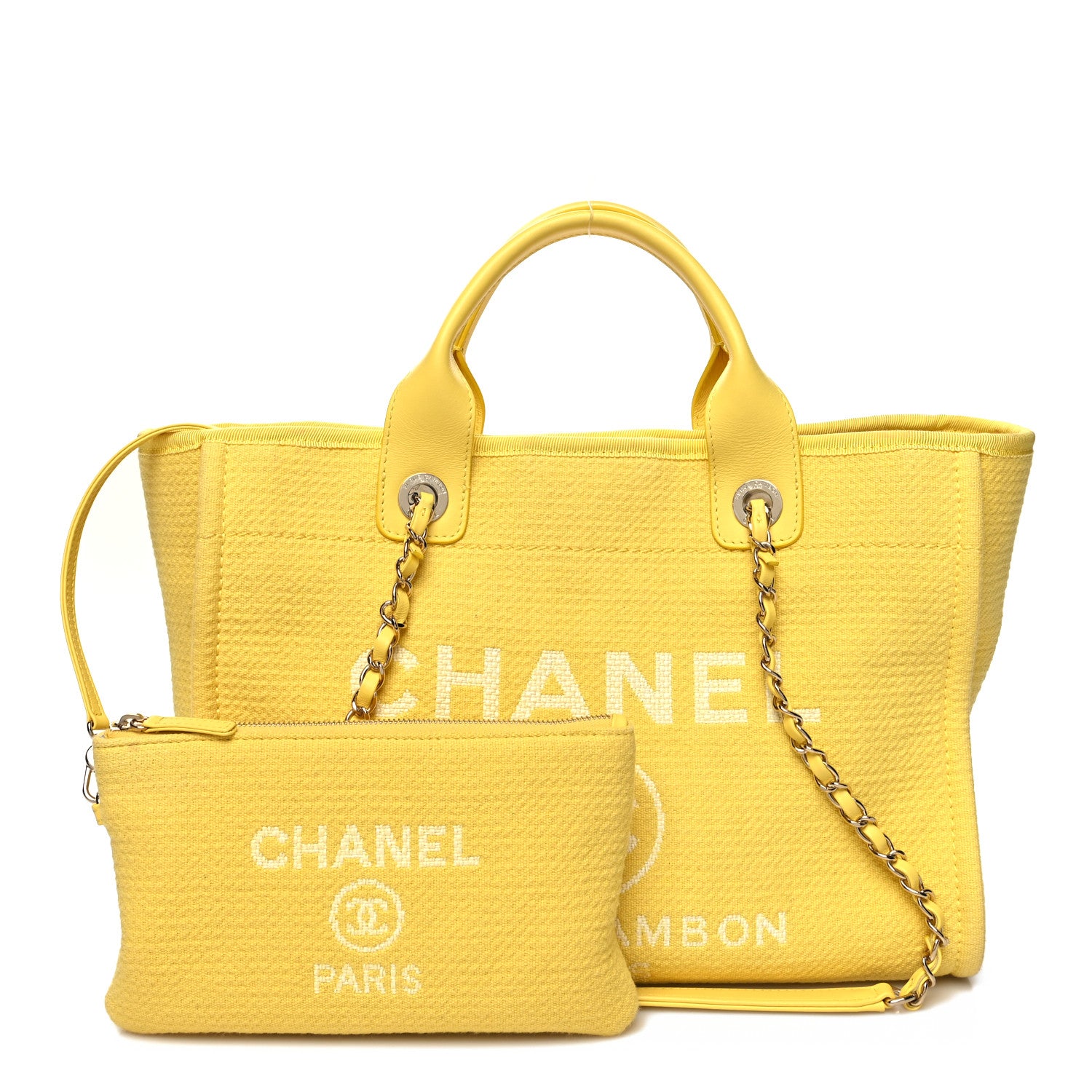 Chanel Mixed Fibers Small Deauville Tote Yellow 1 of 17