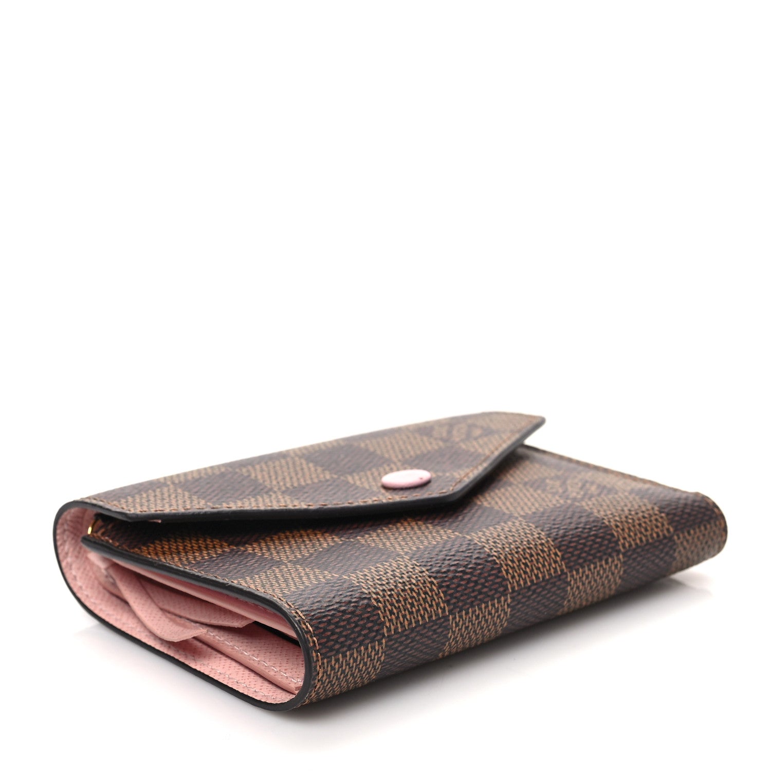 Louis Vuitton Damier Ebene Victorine Wallet Rose Ballerine 2 of 6