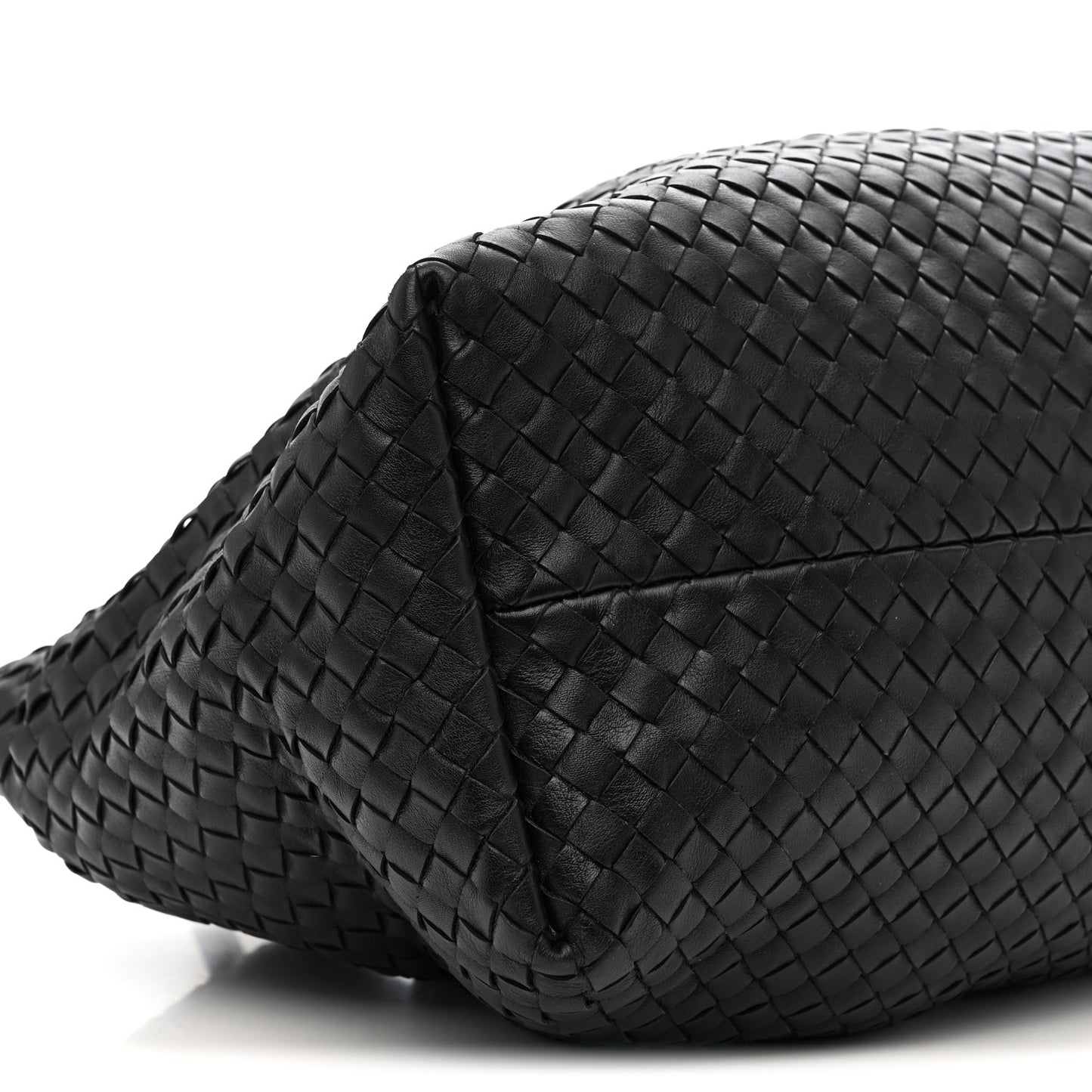 Calfskin Intrecciato Pinacoteca Reversible Tote Black Fondant