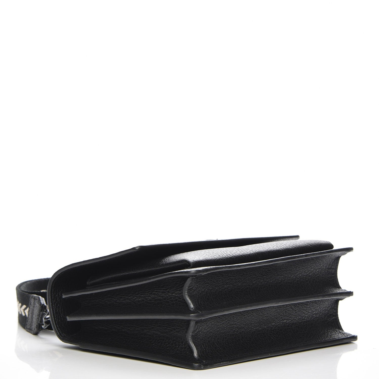 Saint Laurent Grained Calfskin Medium Monogram Sunset Black Ecru 4 of 5