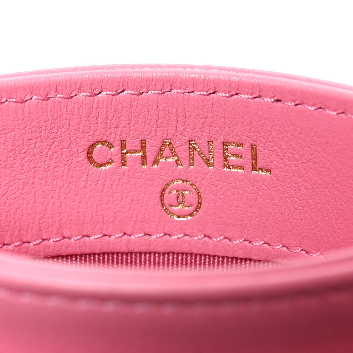 Lambskin Quilted Chanel 19 Card Holder Pink