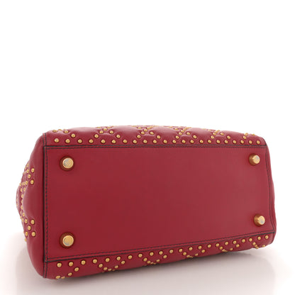Christian Dior Calfskin Cannage Studded Medium Supple Lady Dior Red 4 of 12