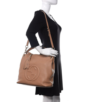Gucci Pebbled Calfskin Large Soho Hobo Camelia 2 of 11
