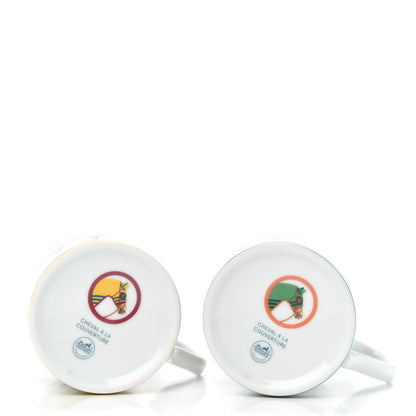 Hermes Porcelain Cheval A La Couverture Mug Set of 2 5 of 6