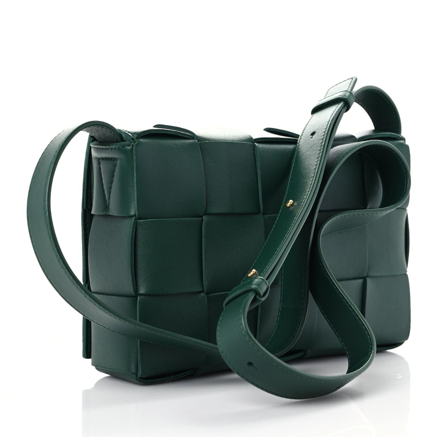 Bottega Veneta Lambskin Maxi Intrecciato Cassette Crossbody Bag Raintree Green 3 of 16