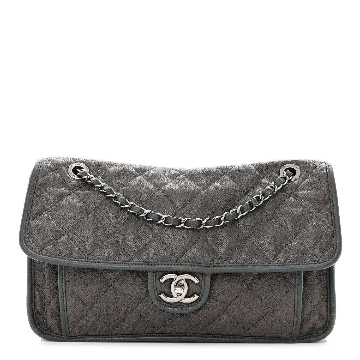 Chanel Caviar Quilted Large French Riviera Flap Dark Grey 1 of 13
