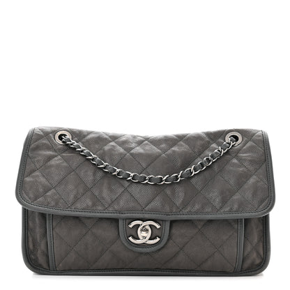 Chanel Caviar Quilted Large French Riviera Flap Dark Grey 1 of 13