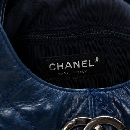 Chanel Aged Calfskin Quilted Coco Supple Hobo Navy Blue 8 of 10