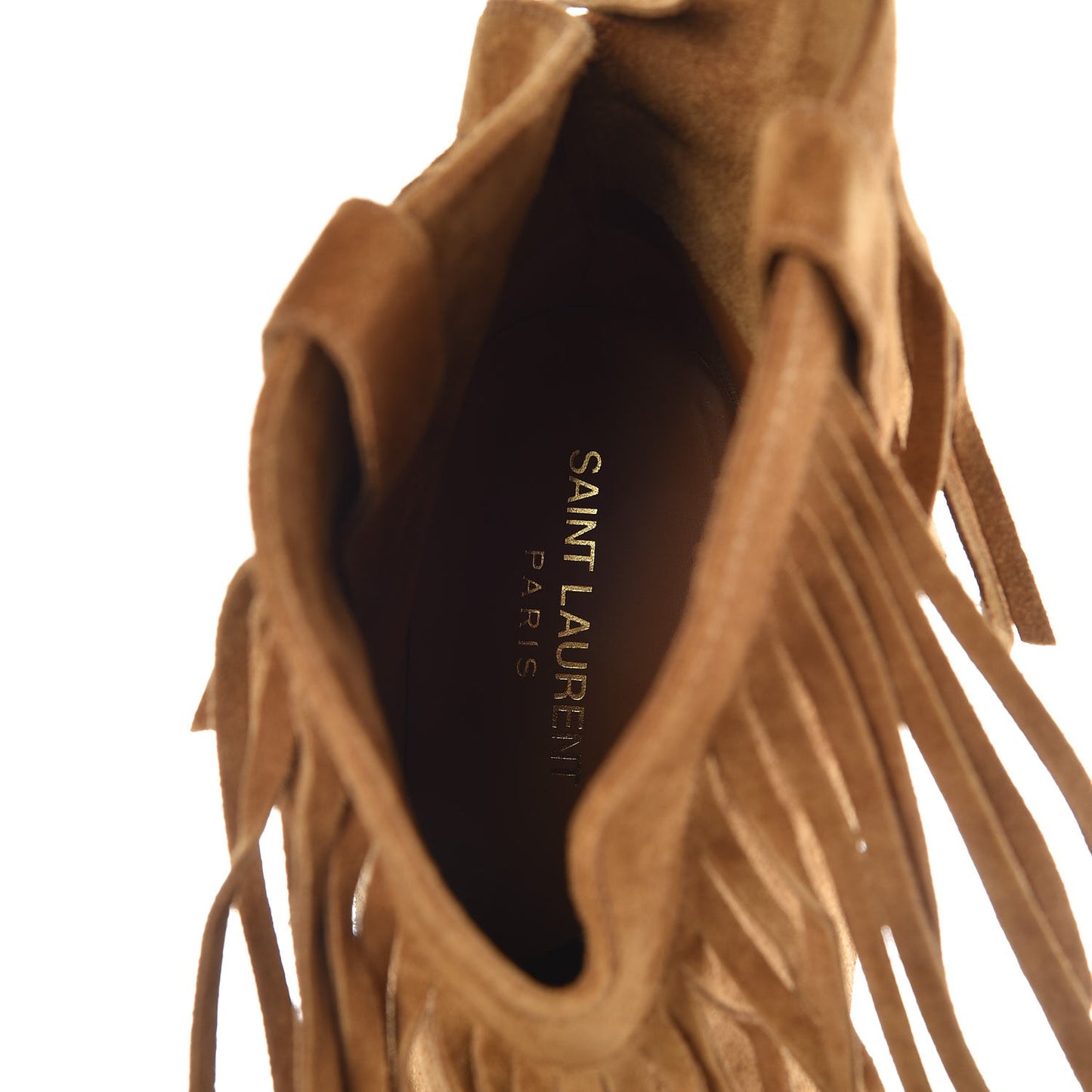 Suede New Western 80 Fringe Ankle Boots 40 Light Tan