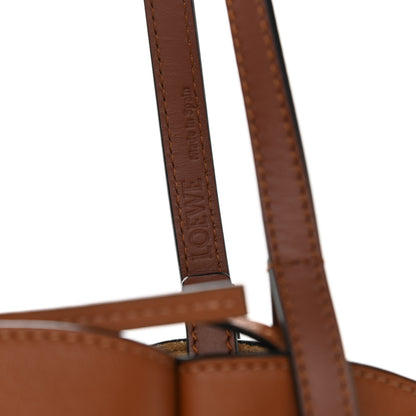 Loewe Calfskin Perforated Small Shell Tote Tan 6 of 11