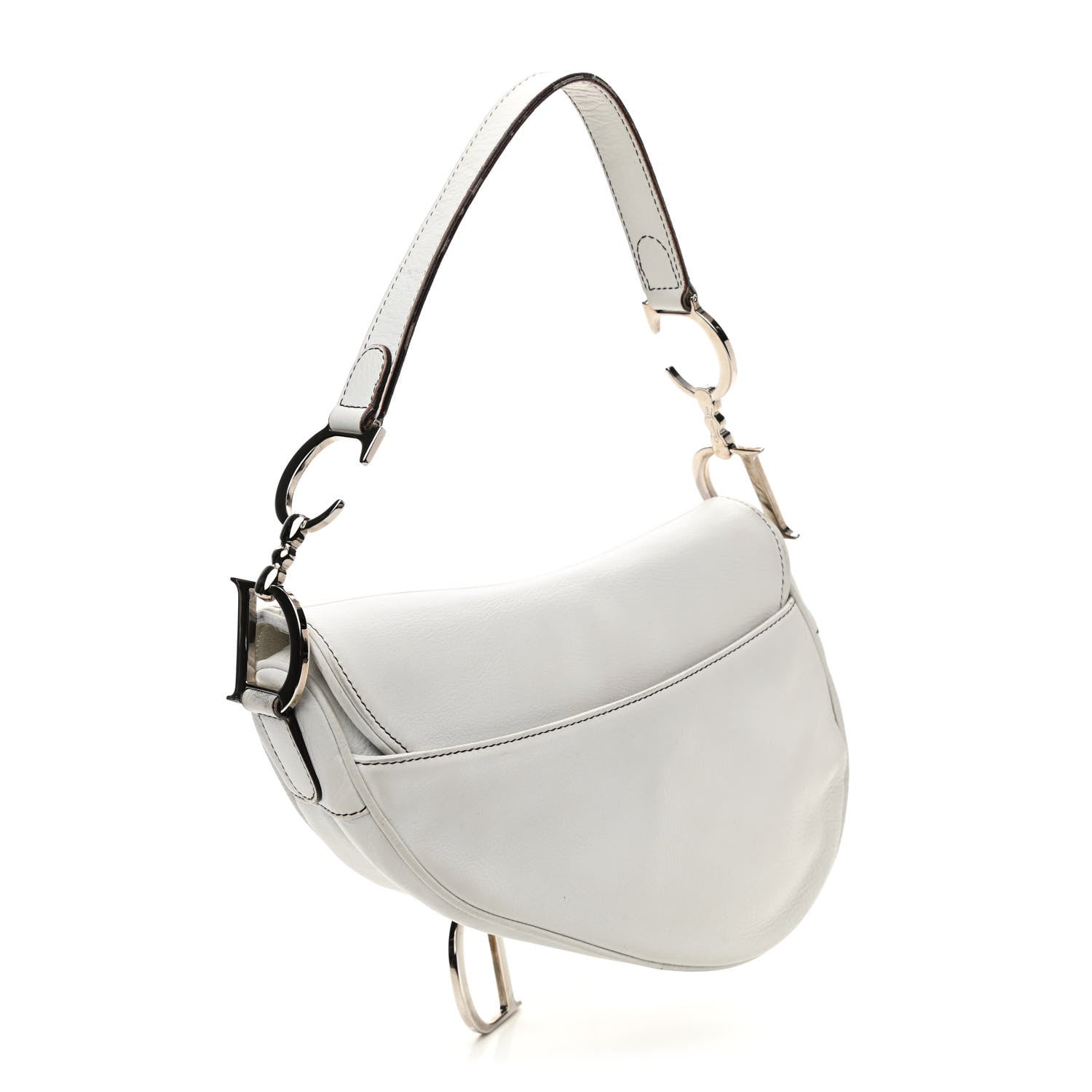 Christian Dior Calfskin Saddle Bag White 2 of 16