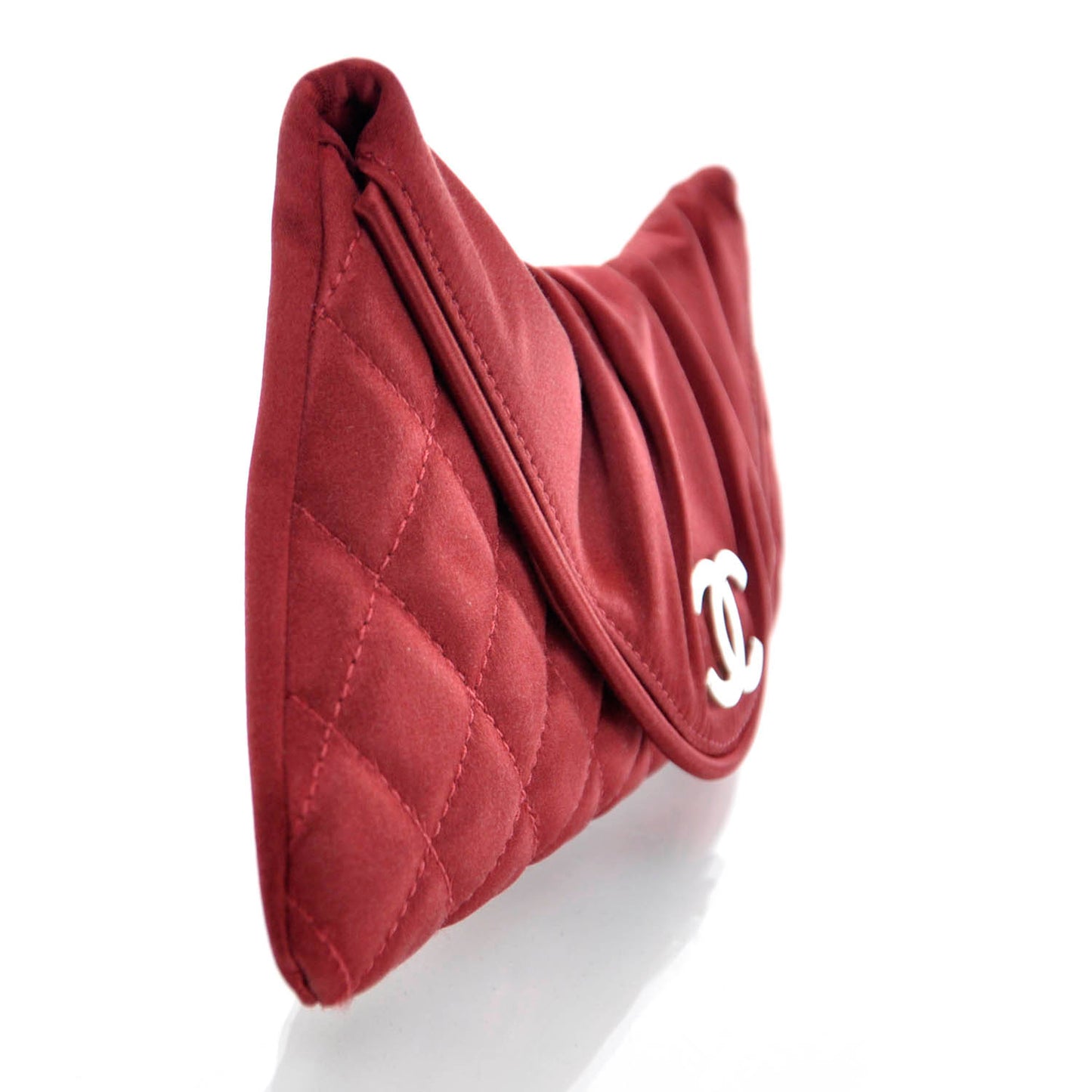 Satin Flap Clutch Red