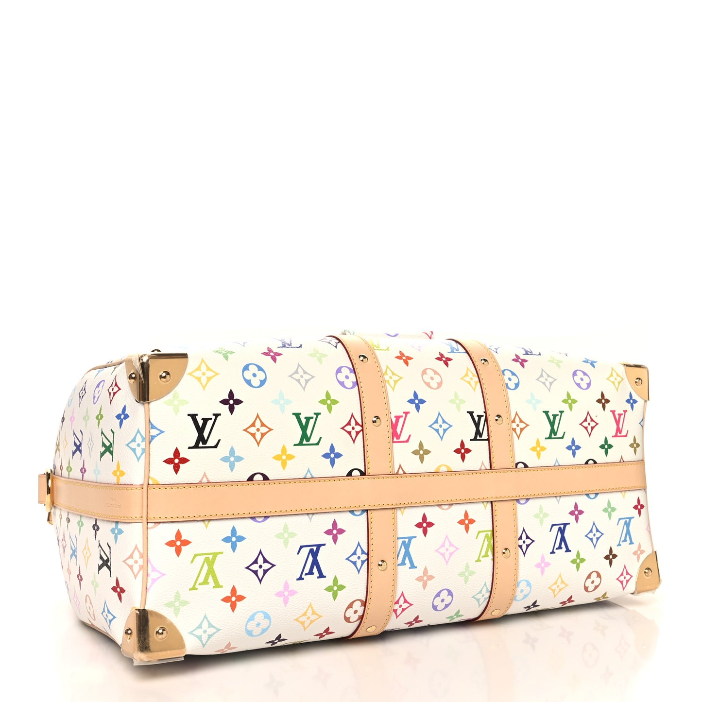 LV X TM Monogram Multicolor Keepall Bandouliere 45 White