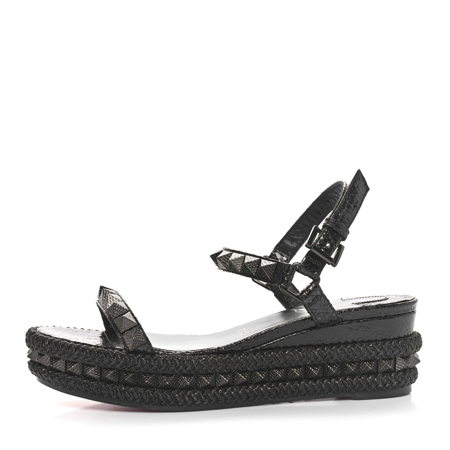 Snakeskin Pyraclou 60 Platform Sandals 38 Black