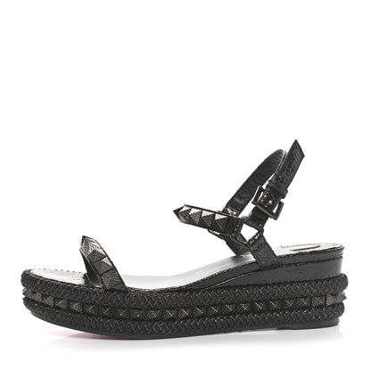 Christian Louboutin Snakeskin Pyraclou 60 Platform Sandals 38 Black 1 of 7