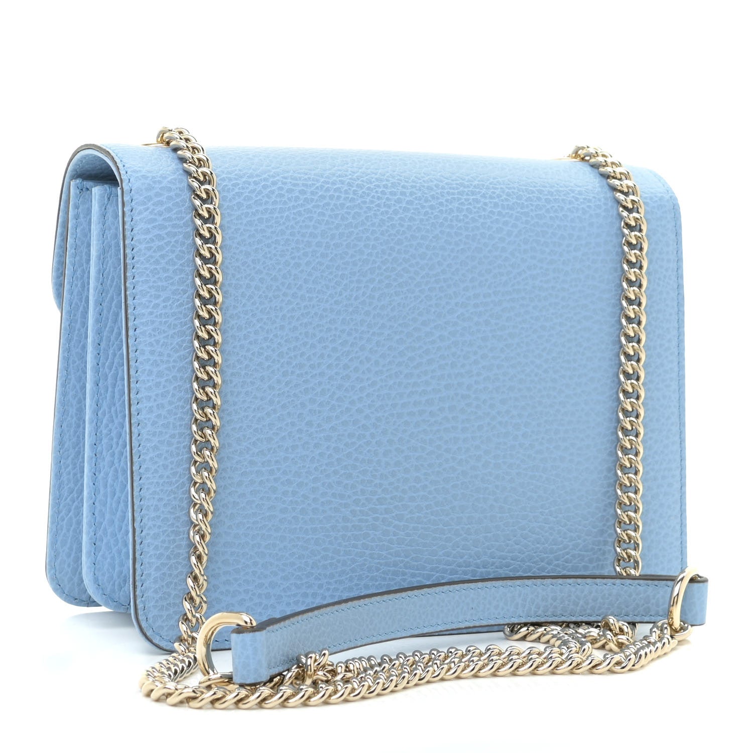 Gucci Dollar Calfskin Small Interlocking G Shoulder Bag Mineral Blue 3 of 9