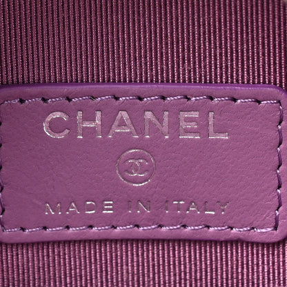 Chanel Lambskin Quilted Round Clutch With Chain Purple 6 of 13