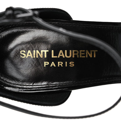 Saint Laurent Patent Calfskin Opyum 110 Sandals 38.5 Black Gold 7 of 8