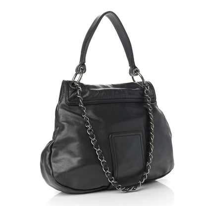 Chanel Glazed Caviar Coco Rider Flap Hobo Dark Grey 3 of 11