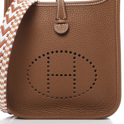Hermes Taurillon Clemence Allegro Evelyne TPM Gold Cornaline White 10 of 11