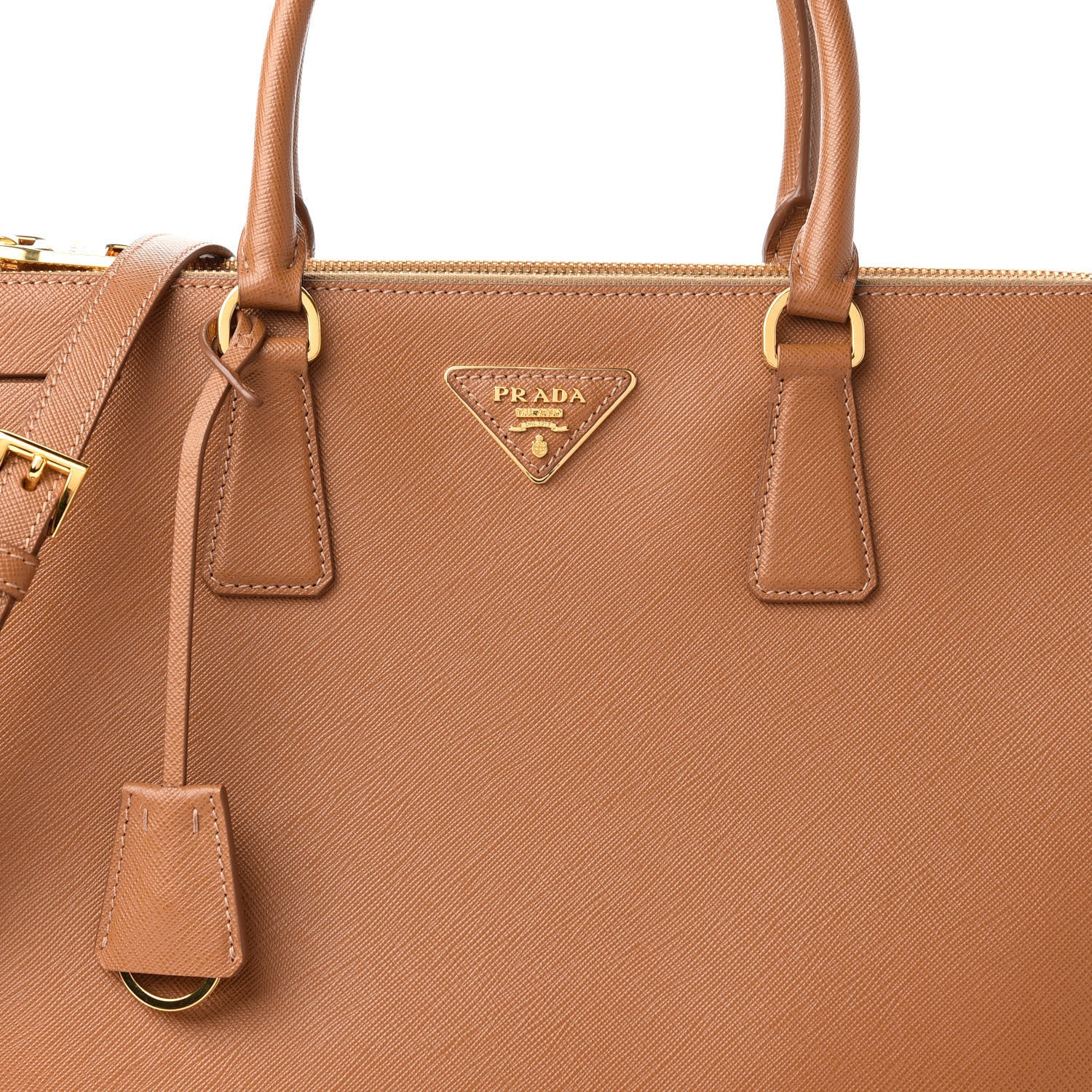 Prada Saffiano Lux Large Galleria Double Zip Tote Caramel 10 of 10