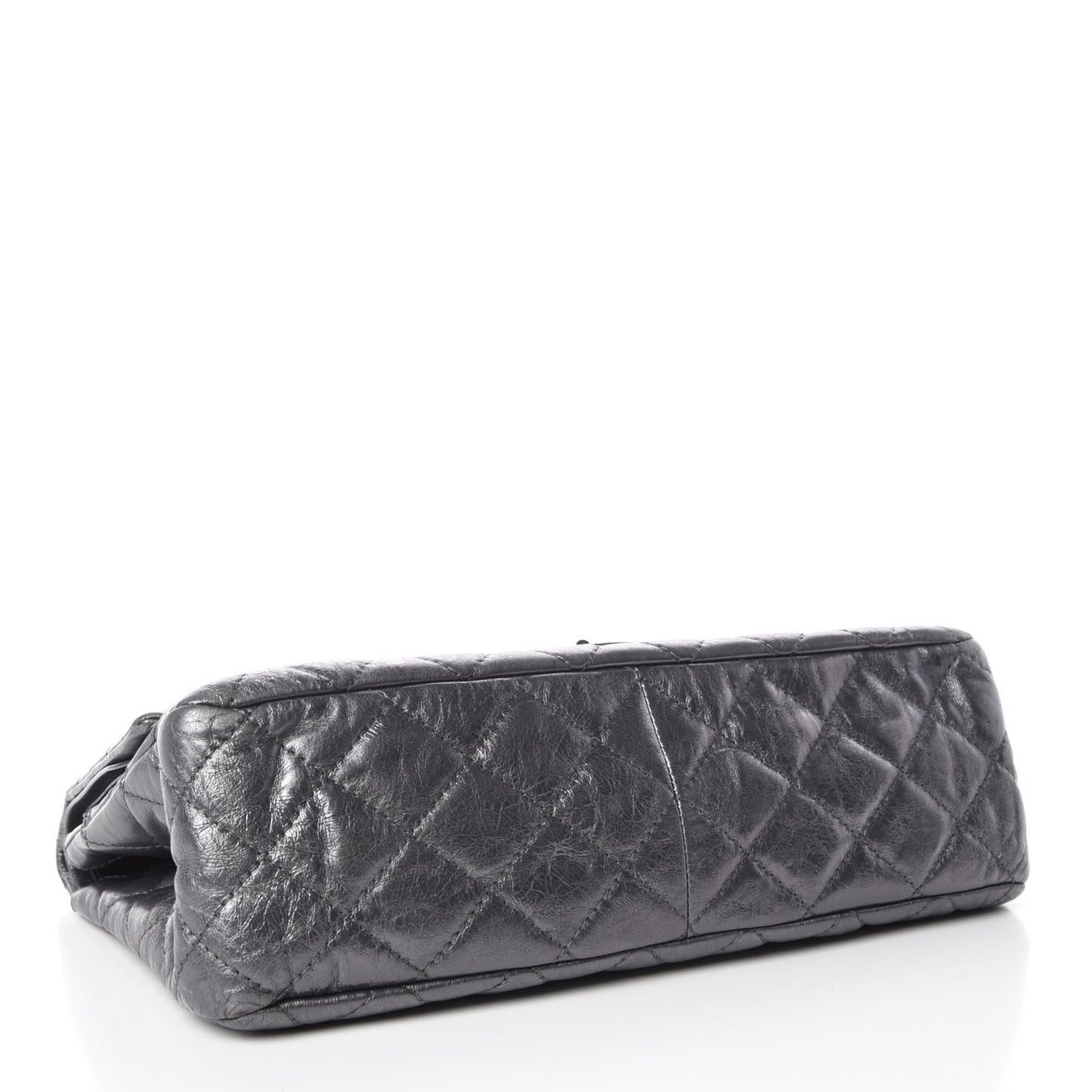 Metallic Aged Calfskin Quilted 2.55 Reissue 227 Flap Dark Silver