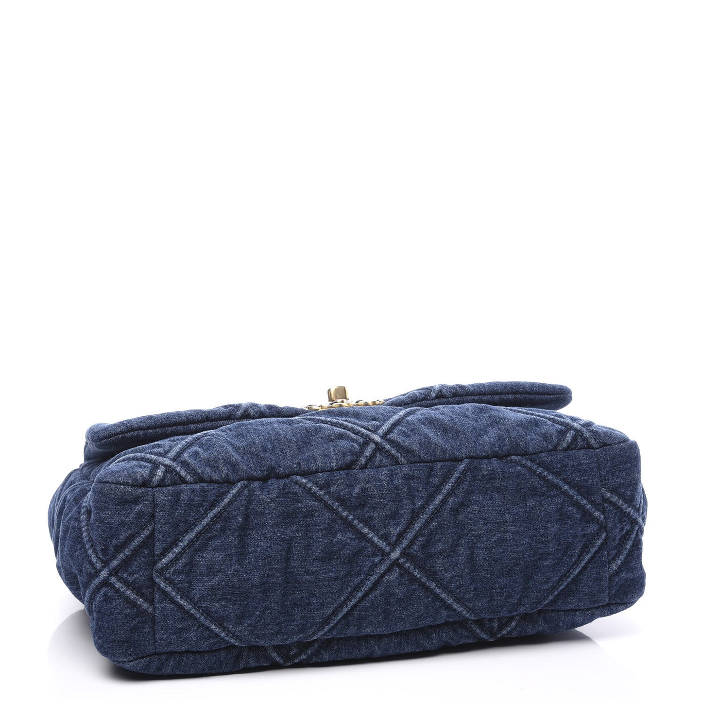 Denim Quilted Medium 19 Flap Blue