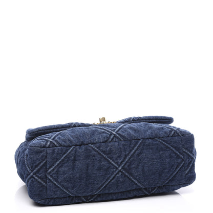 Chanel Denim Quilted Medium 19 Flap Blue 3 of 9