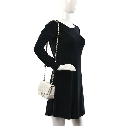 Chanel Lambskin Resin Crystal Square Quilted Monacoco Mini Square Flap White 2 of 10