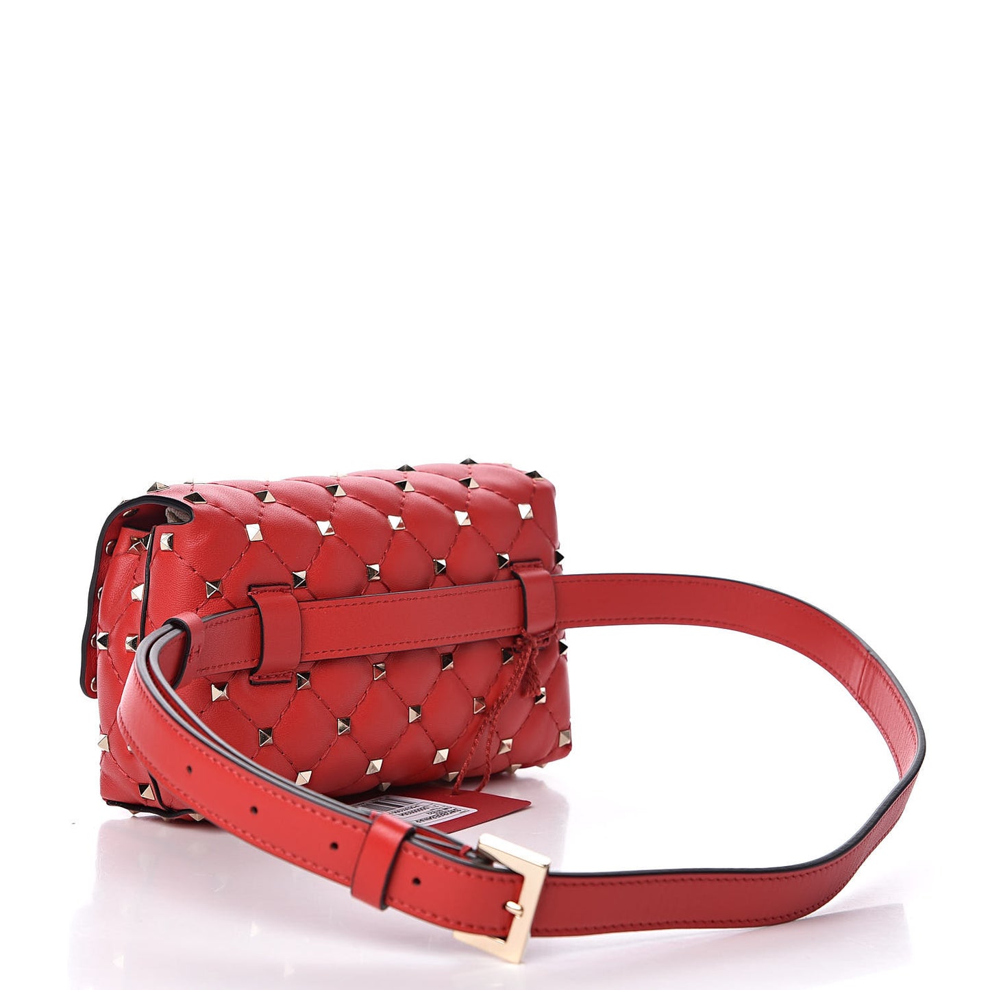 Nappa Rockstud Spike Belt Bag Rouge Pur