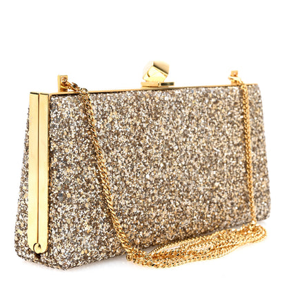 Jimmy Choo Coarse Glitter Celeste Clutch Antique Gold 3 of 10