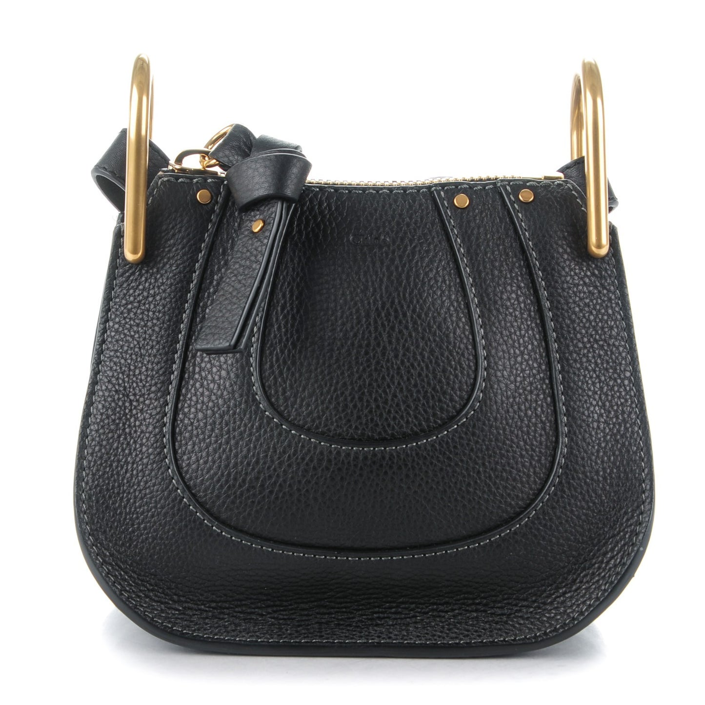 Grained Calfskin Nano Hayley Hobo Black