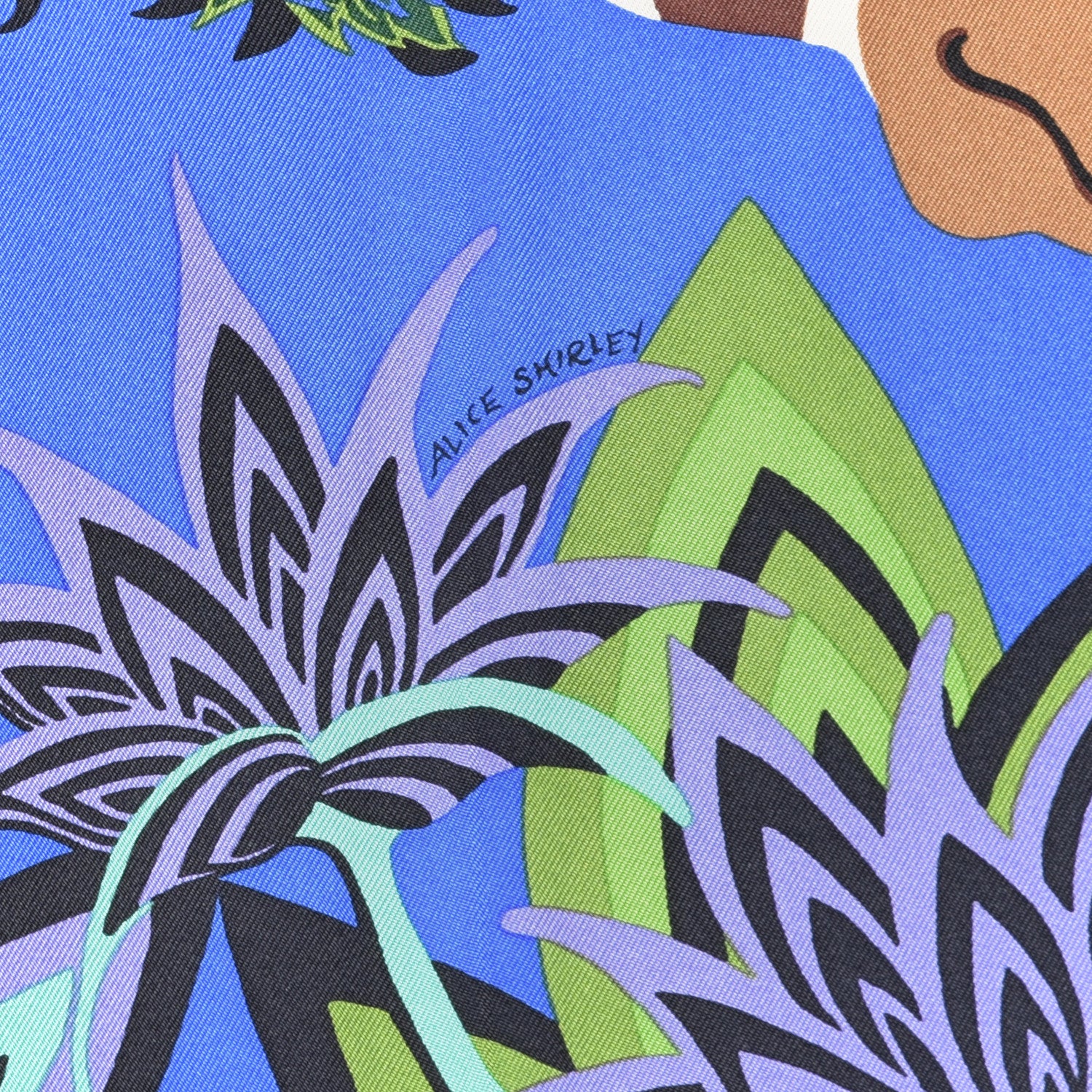 Hermes Silk The Three Graces Scarf 90 Bleu Vif Marron Vert 3 of 5