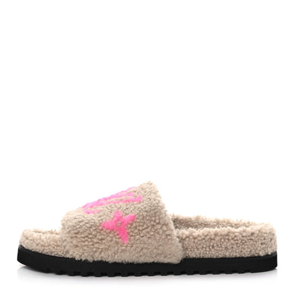 Louis Vuitton Shearling Paseo Flat Comfort Mule 41 Beige 1 of 8