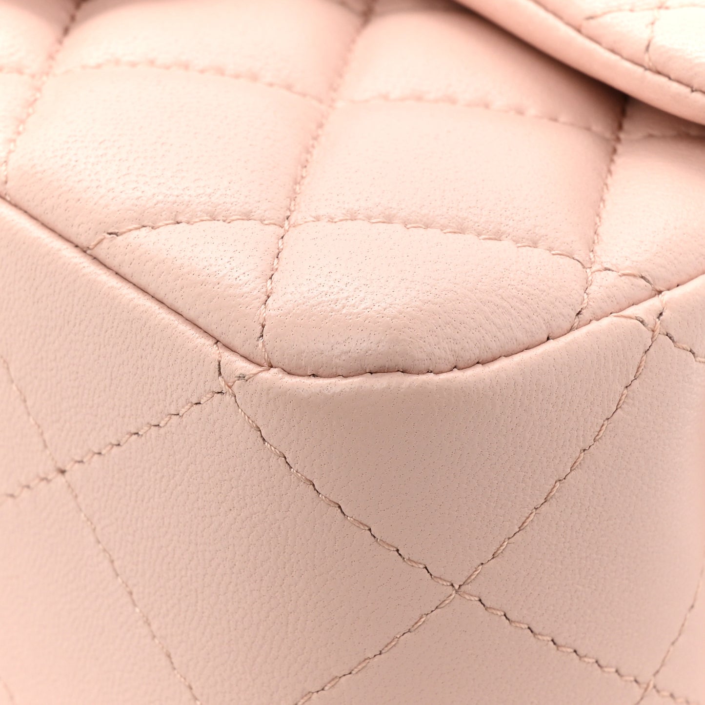 Lambskin Quilted Mini Square Flap Light Pink