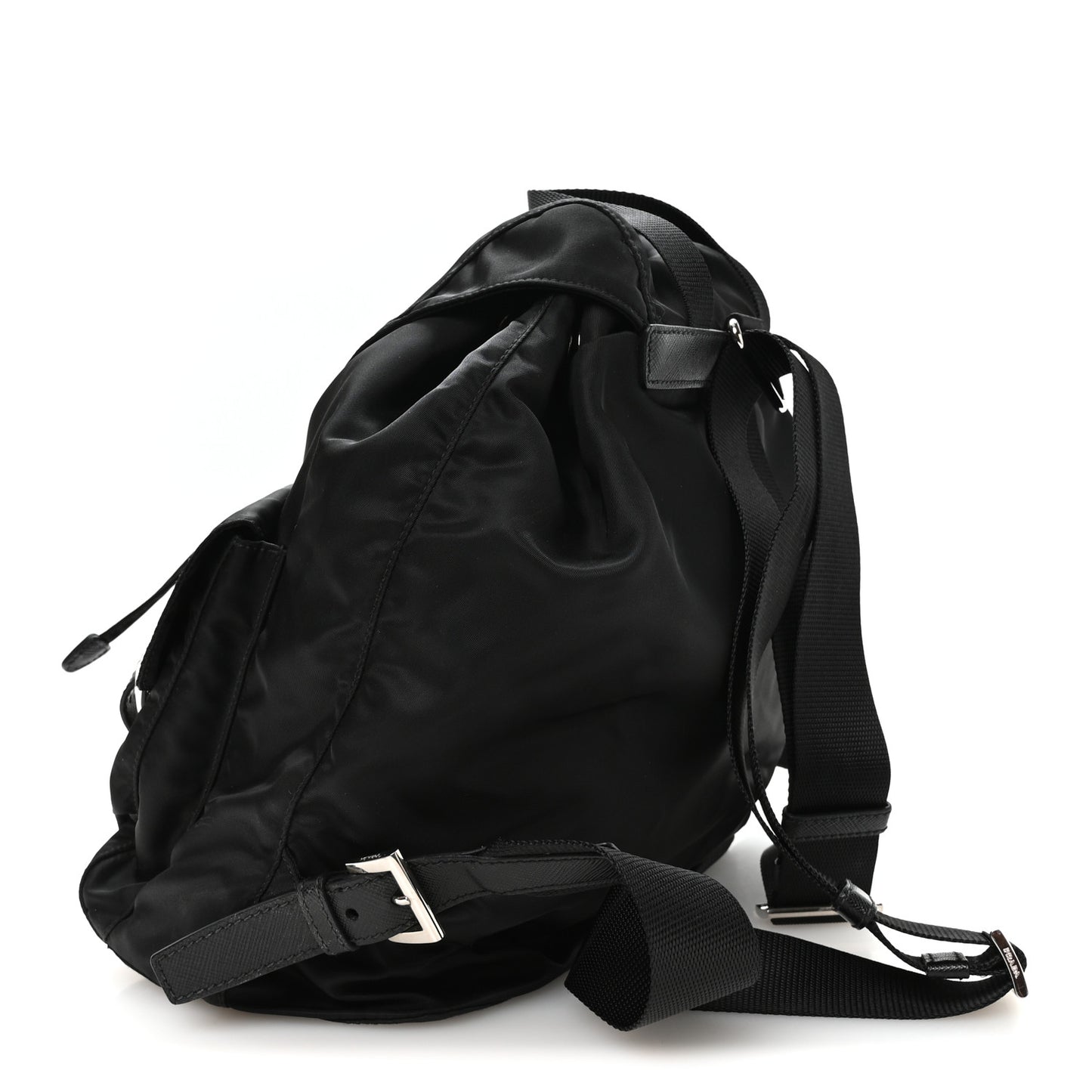 Tessuto Nylon Saffiano Medium Backpack Black